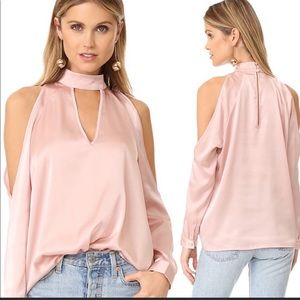 NWT Yumi Kim Cold shoulder satin blouse